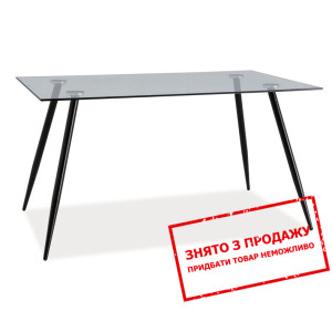 Стіл обідній Signal Nino 140x80 Прозорий/чорний...